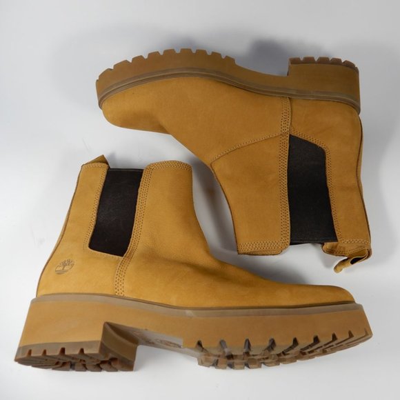Timberland Carnaby Cool Chelsea BOOTS Size 9.5 Wheat Nubuck Lug Sole NEW - Picture 10 of 11